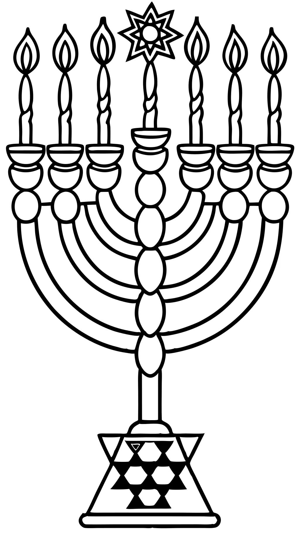 Página para colorear de la menorah